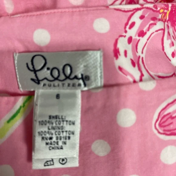 Lilly Pulitzer Pink Print Skirt Size 6 - Picture 9 of 12